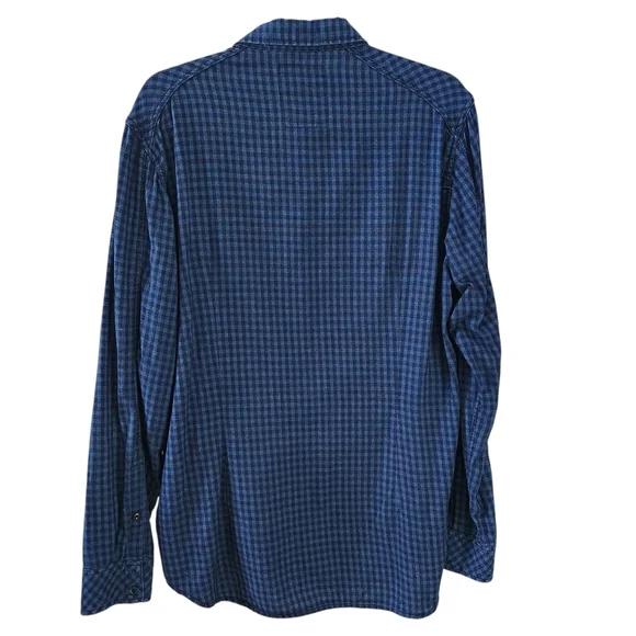 G-STAR RAW Landoh Blue Plaid Long-Sleeve Shirt L - Picture 4 of 16